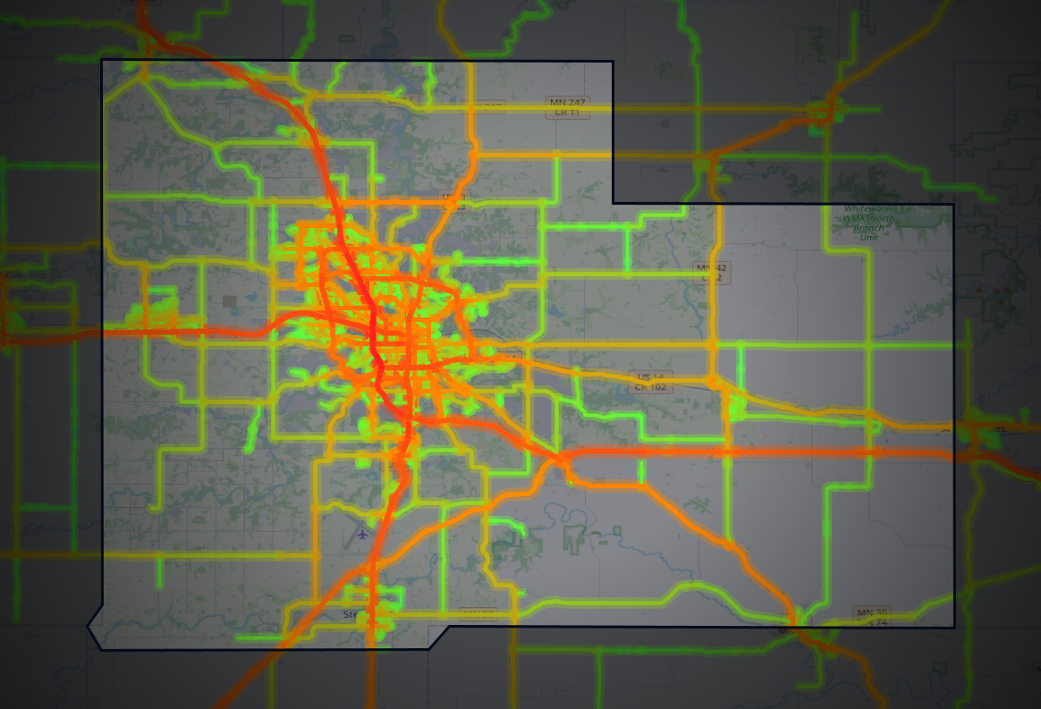 Traffic map of Olmsted, Minnesota