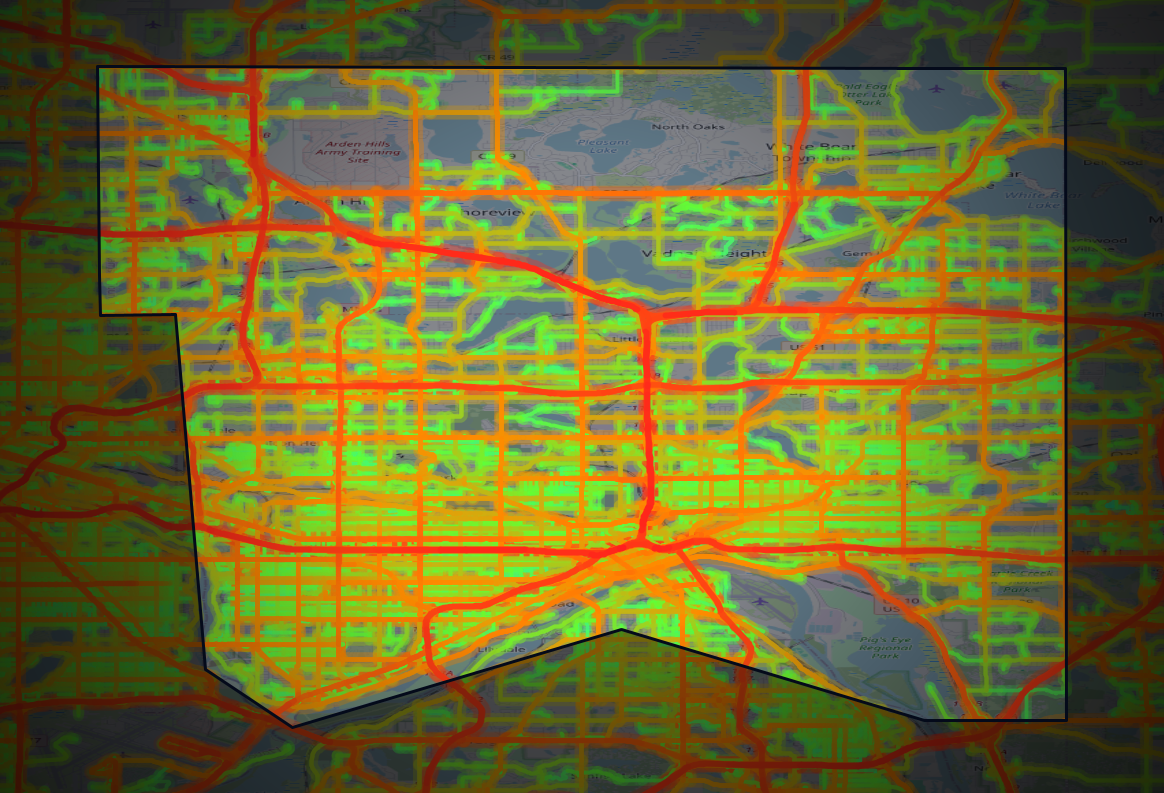 Traffic map of Ramsey, Minnesota