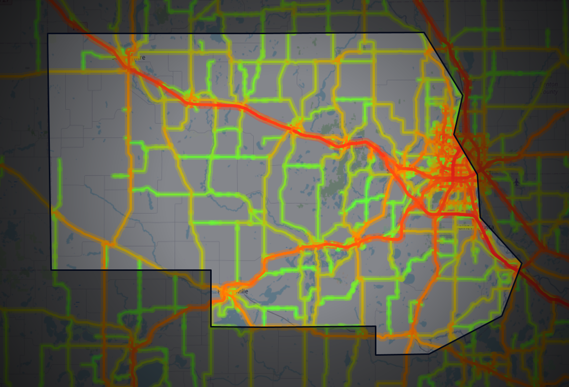 Traffic map of Stearns, Minnesota