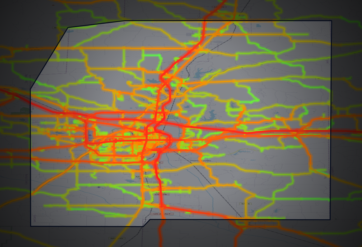 Traffic map of Lee, Mississippi