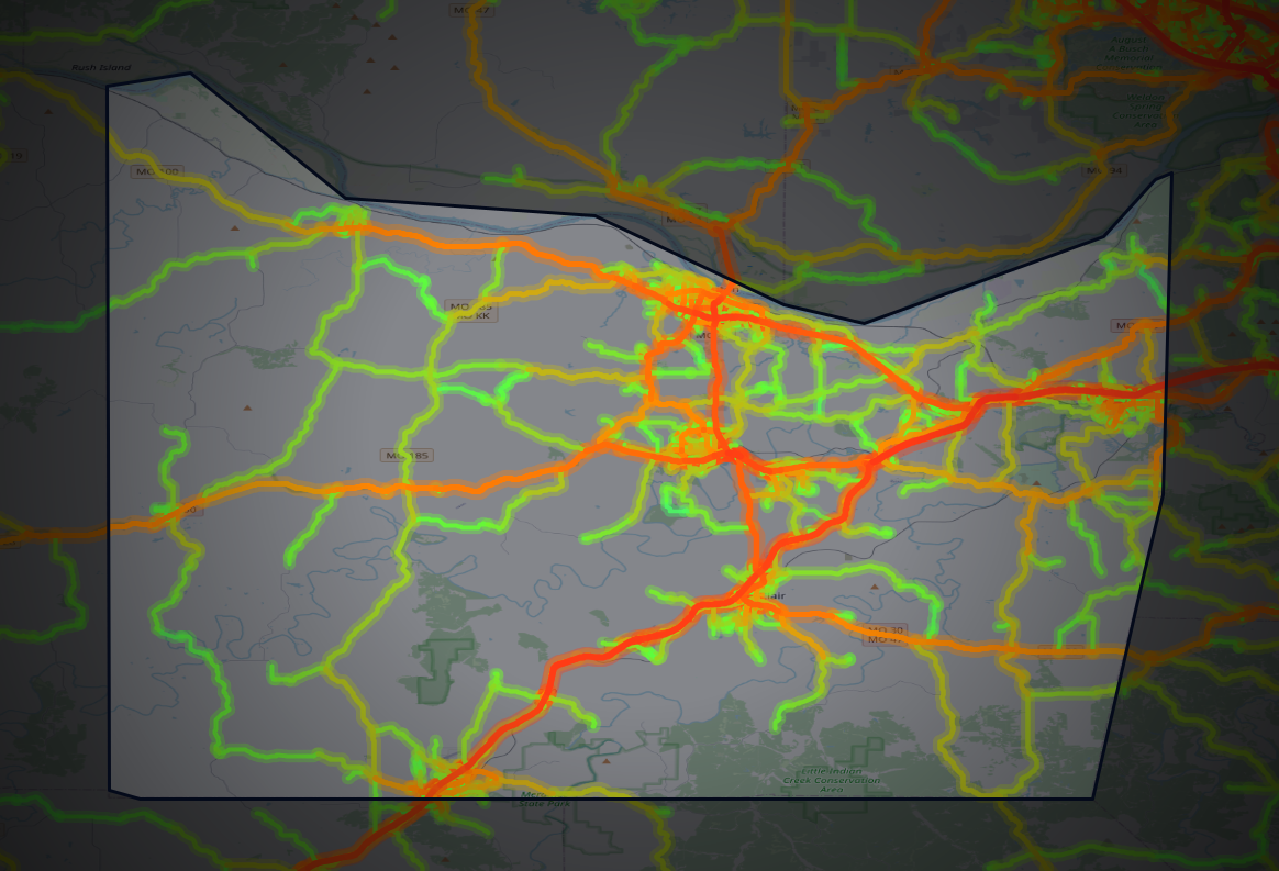 Traffic map of Franklin, Missouri