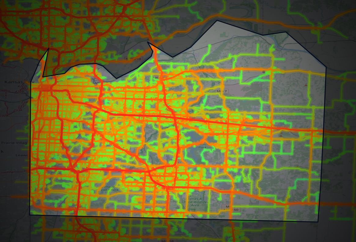 Traffic map of Jackson, Missouri