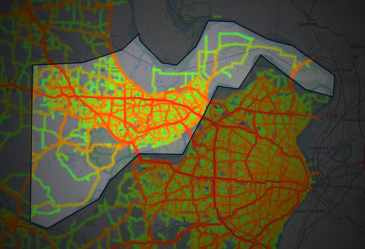 Traffic map of St. Charles, Missouri