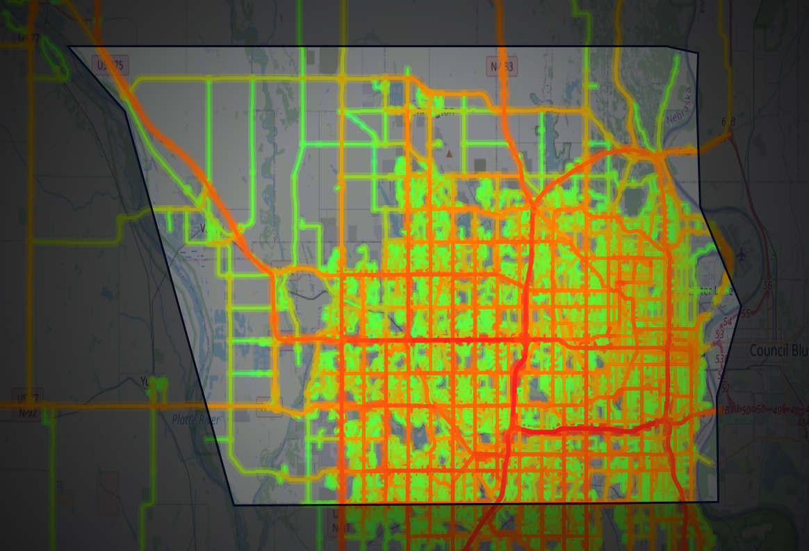 Traffic map of Douglas, Nebraska
