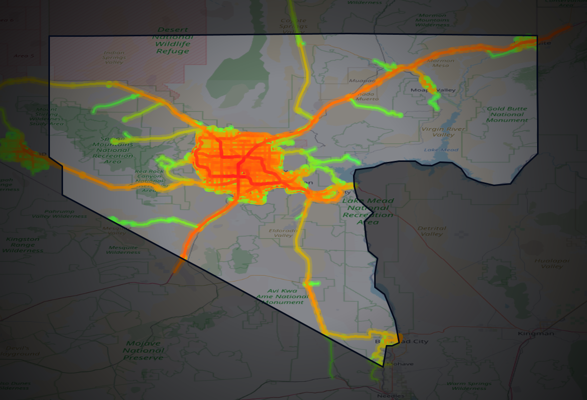 Traffic map of Clark, Nevada