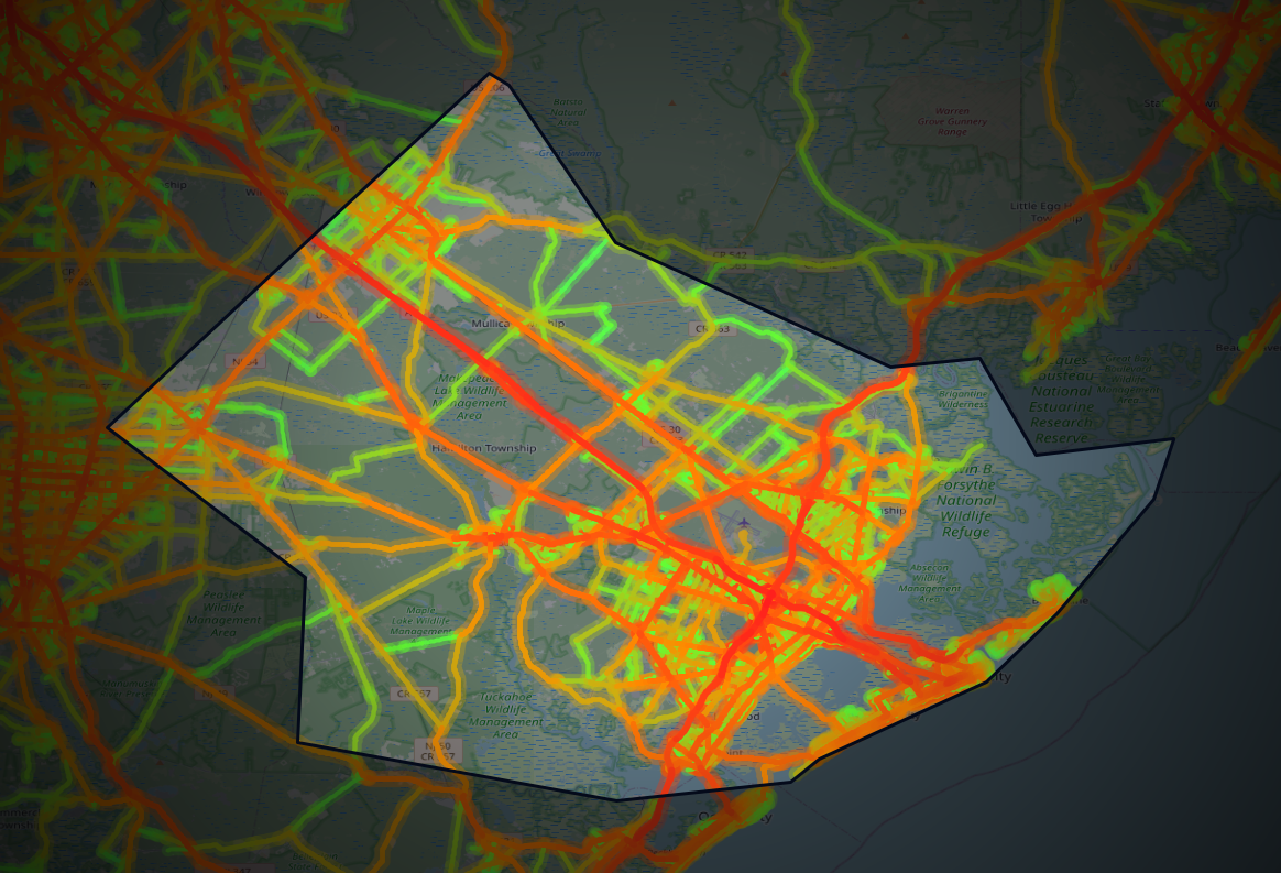 Traffic map of Atlantic, New Jersey