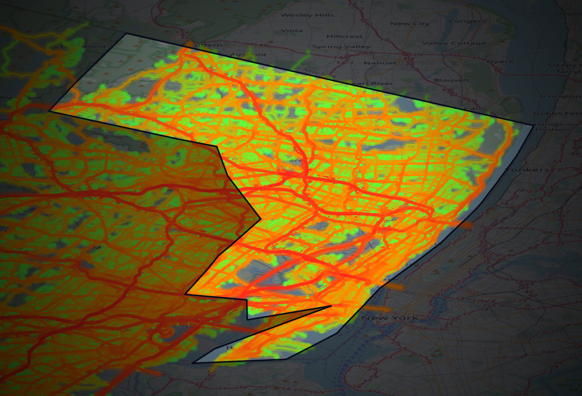 Traffic map of Bergen, New Jersey