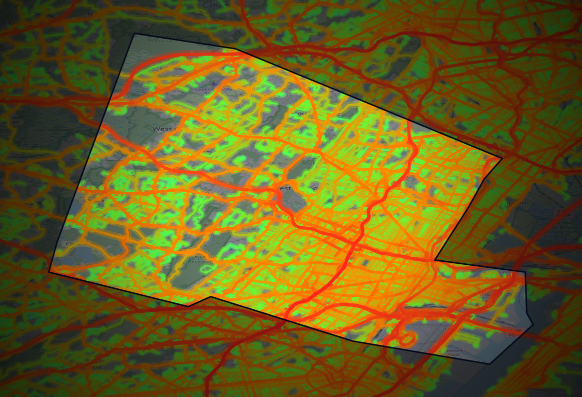 Traffic map of Essex, New Jersey