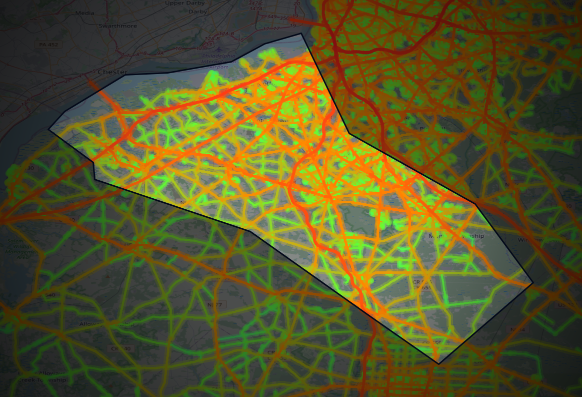 Traffic map of Gloucester, New Jersey