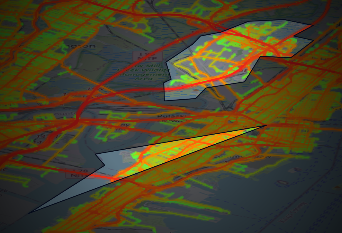 Traffic map of Hudson, New Jersey