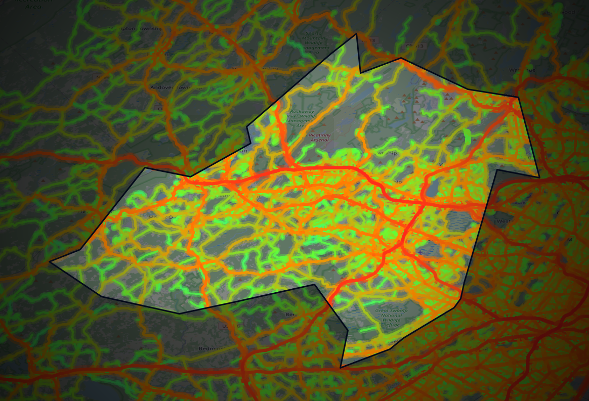 Traffic map of Morris, New Jersey