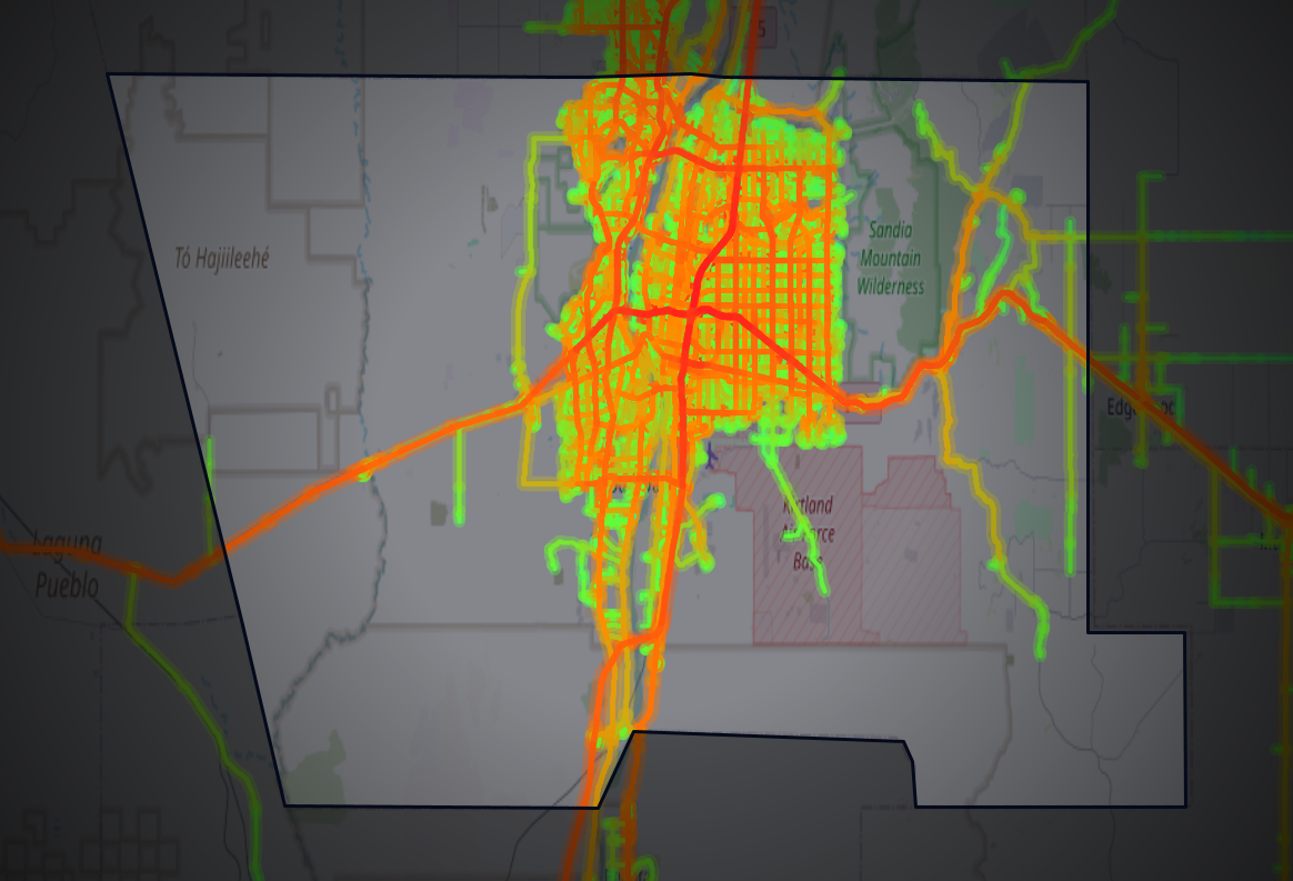 Traffic map of Bernalillo, New Mexico