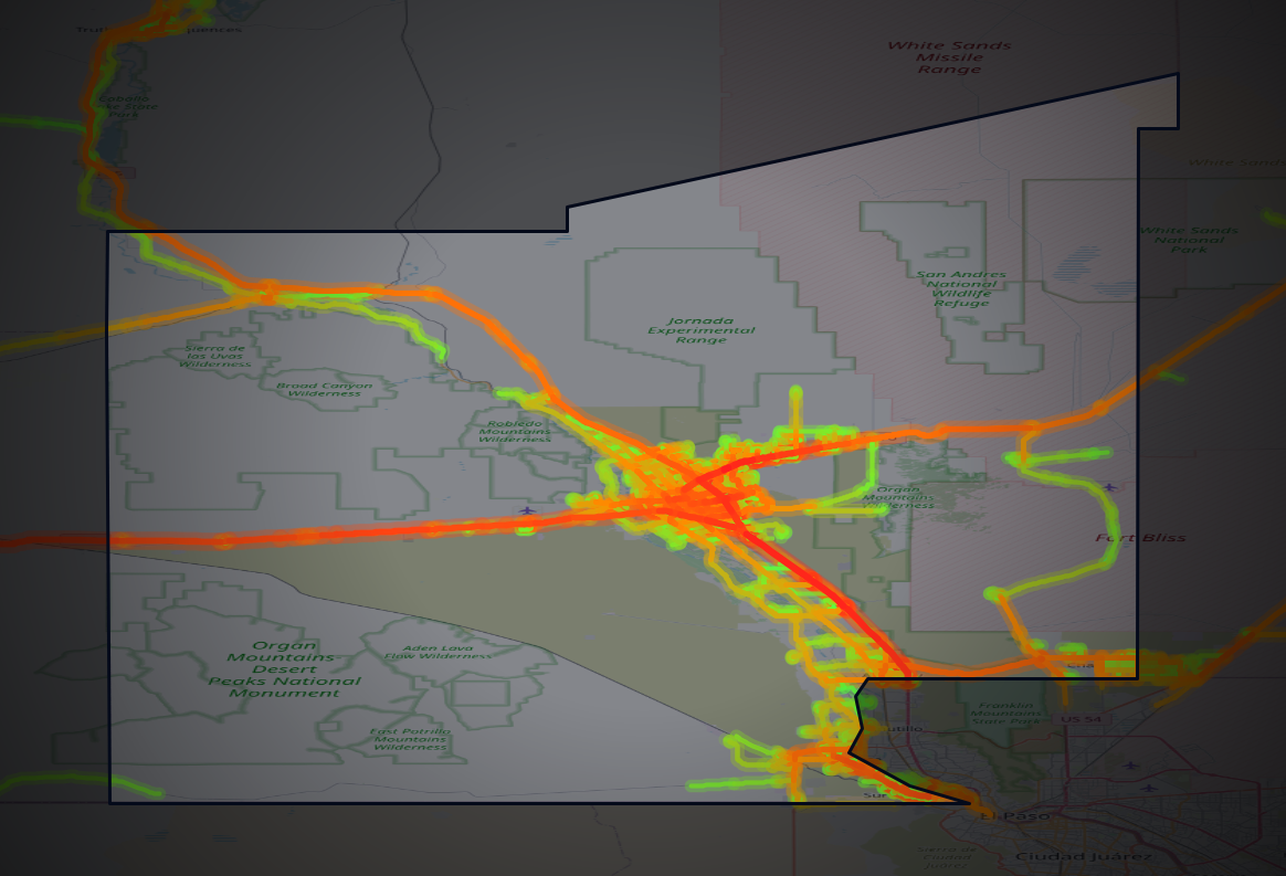 Traffic map of Doña Ana, New Mexico