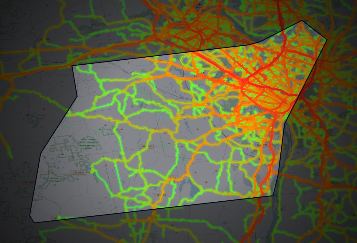 Traffic map of Albany, New York