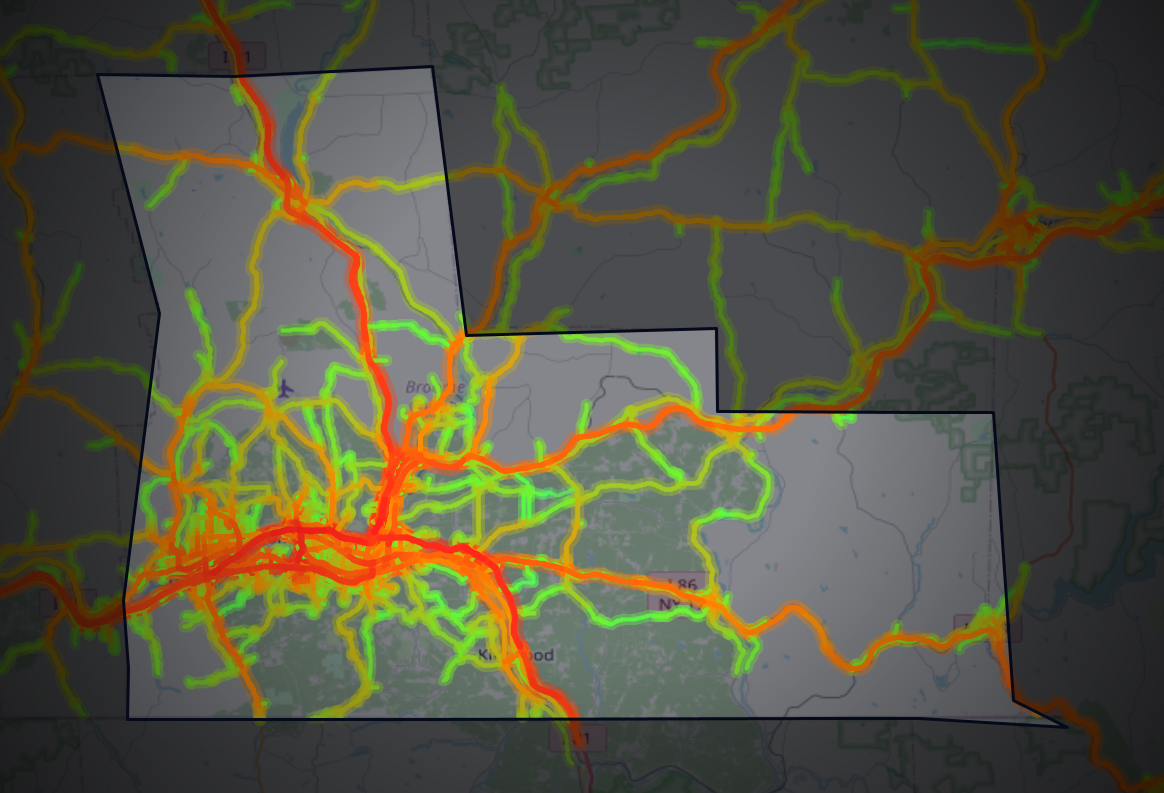 Traffic map of Broome, New York