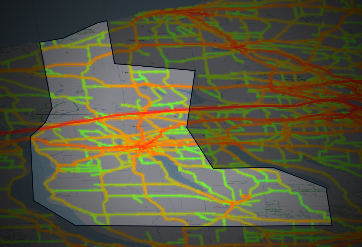 Traffic map of Cayuga, New York