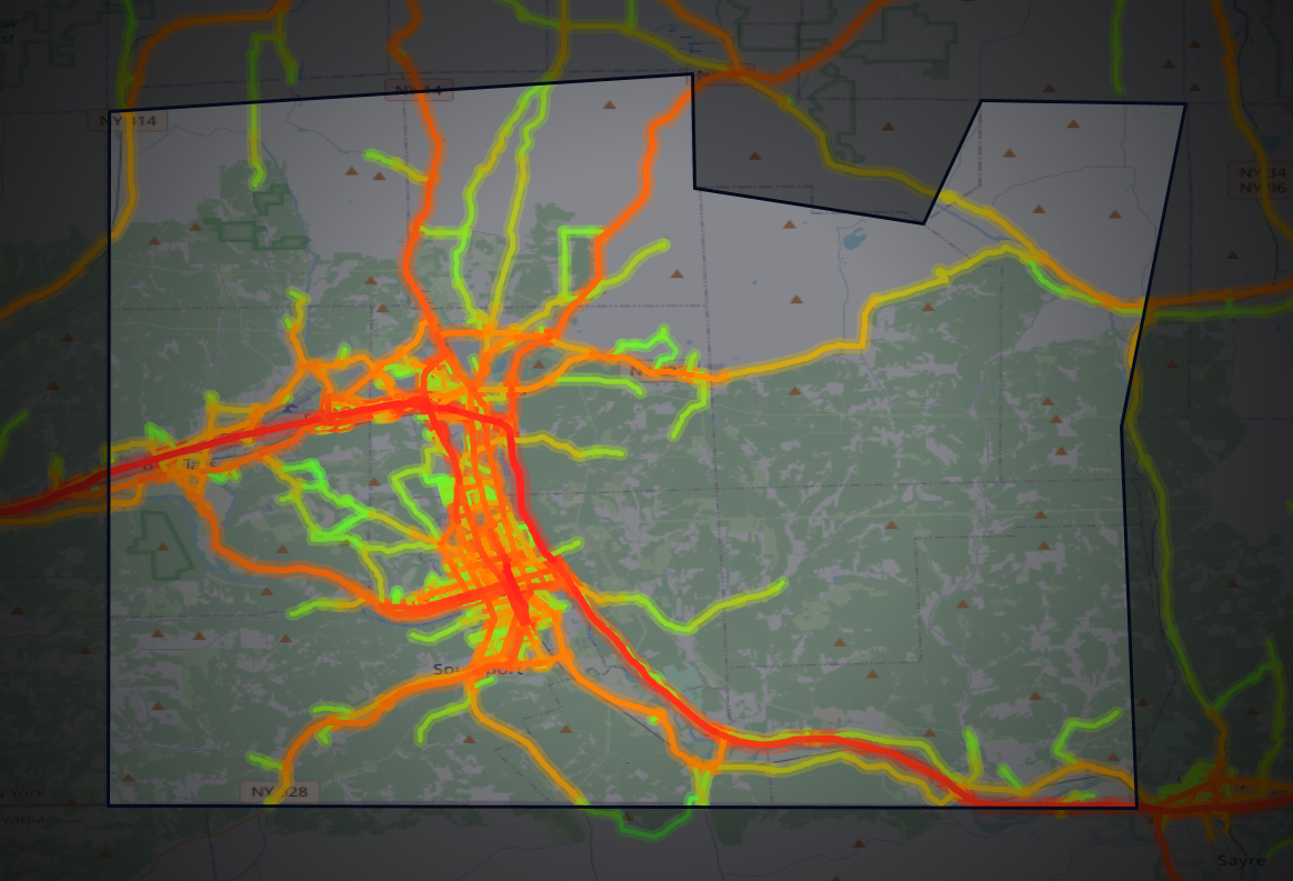 Traffic map of Chemung, New York