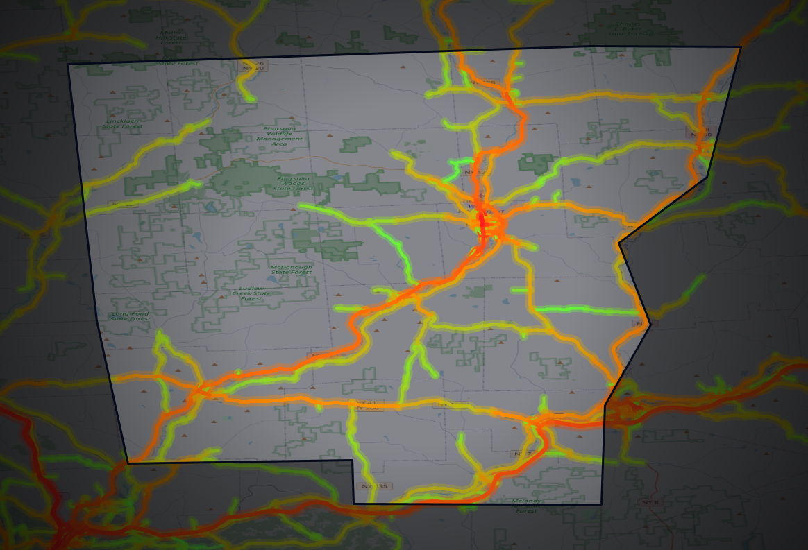 Traffic map of Chenango, New York