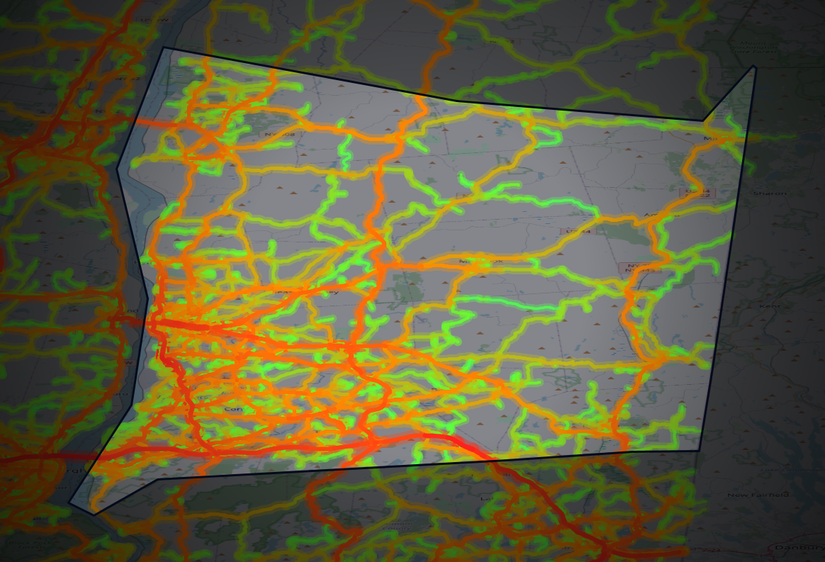 Traffic map of Dutchess, New York