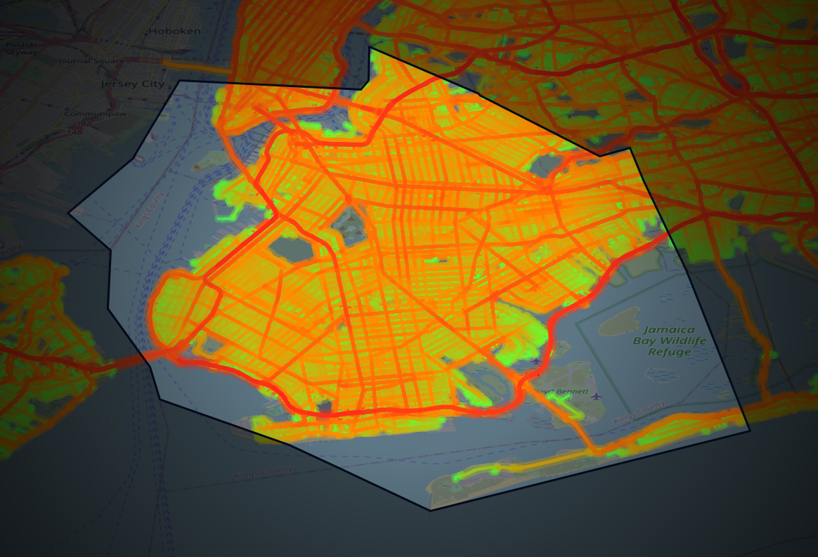 Traffic map of Kings, New York