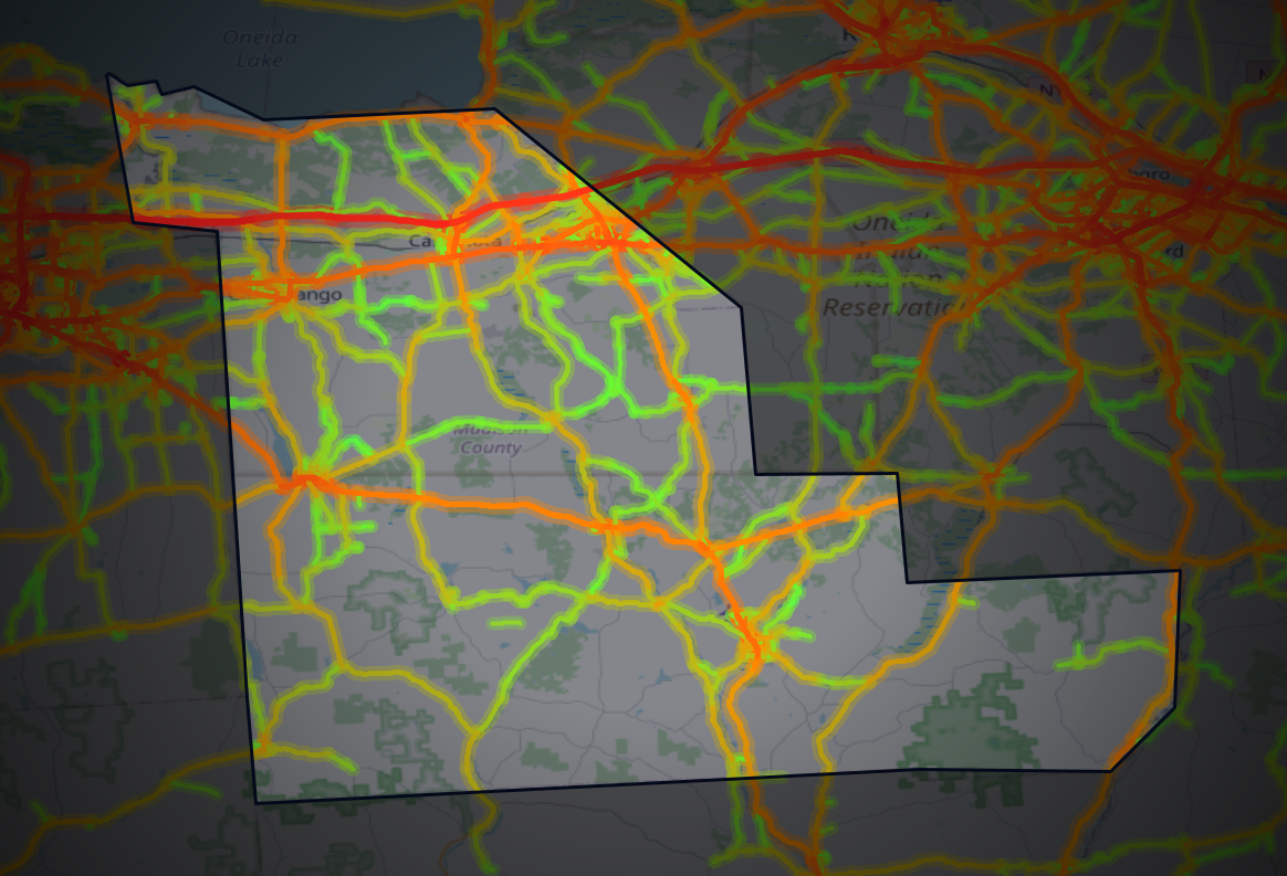 Traffic map of Madison, New York