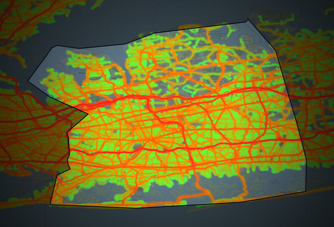 Traffic map of Nassau, New York
