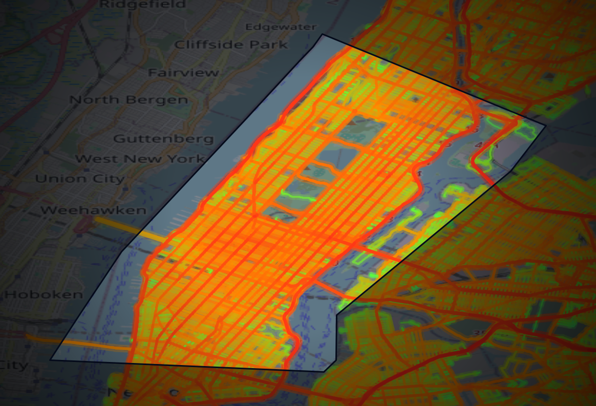 Traffic map of New York, New York