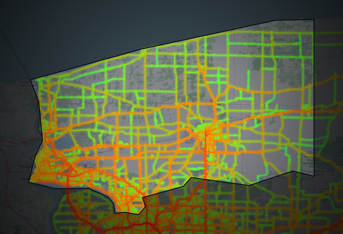 Traffic map of Niagara, New York