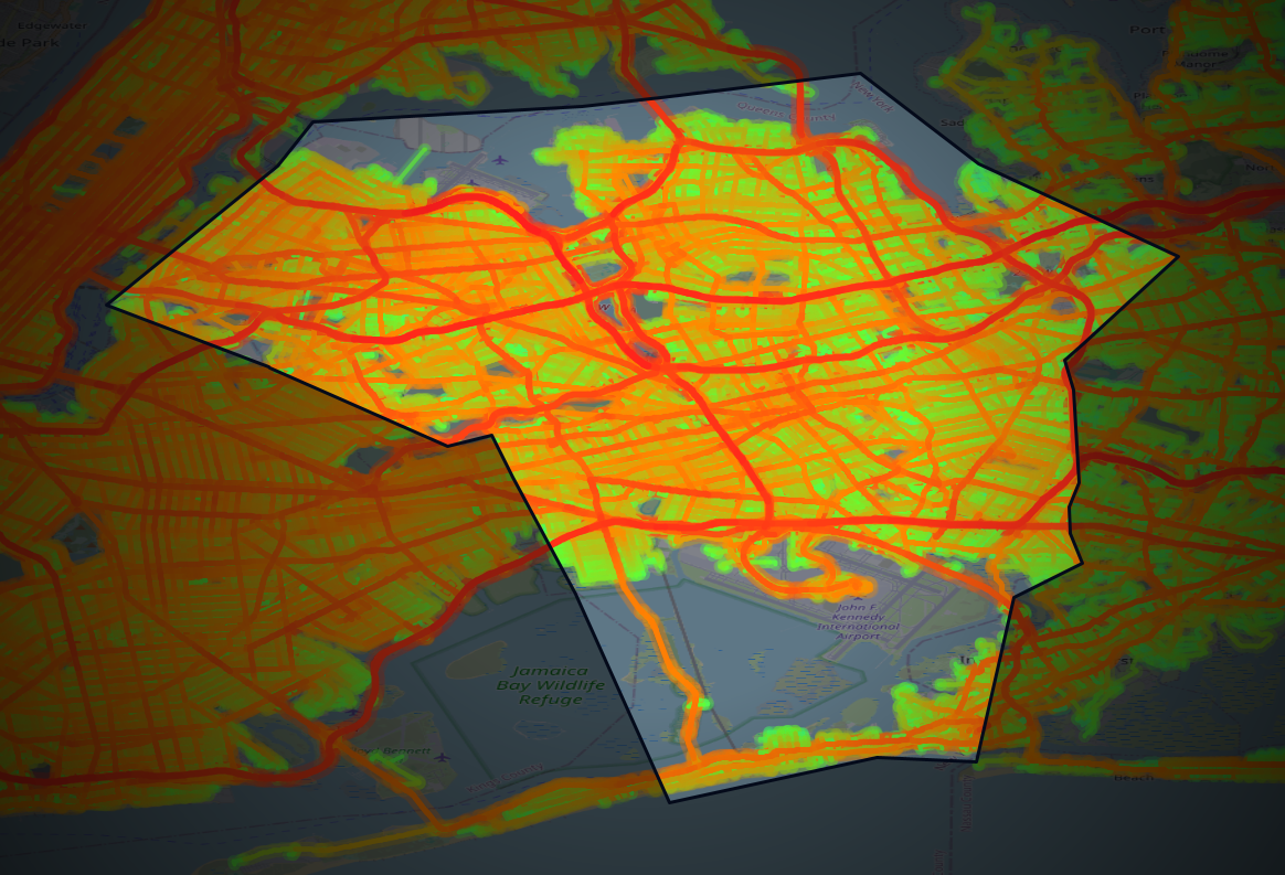 Traffic map of Queens, New York