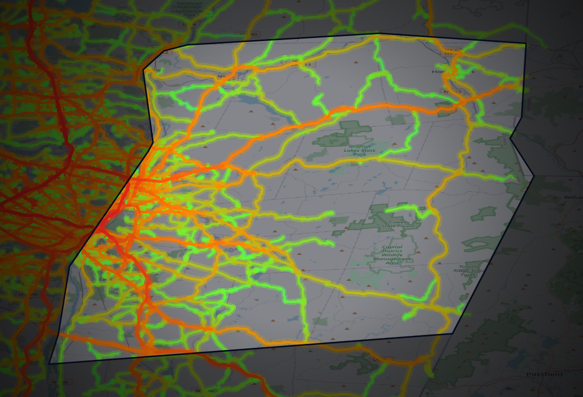 Traffic map of Rensselaer, New York