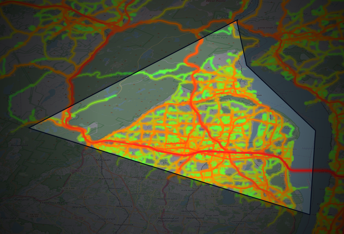 Traffic map of Rockland, New York