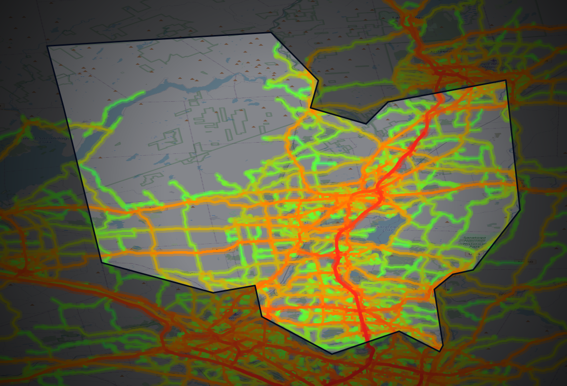 Traffic map of Saratoga, New York