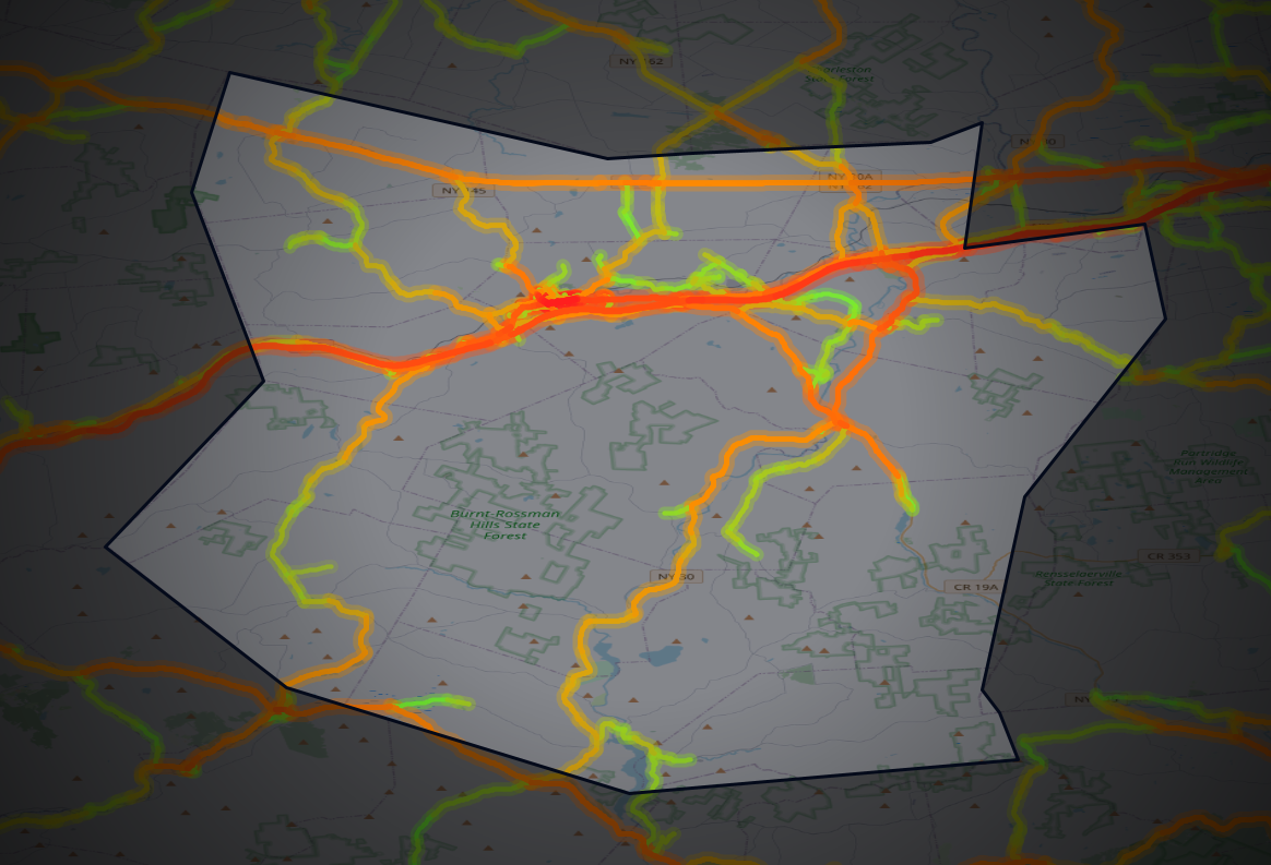 Traffic map of Schoharie, New York