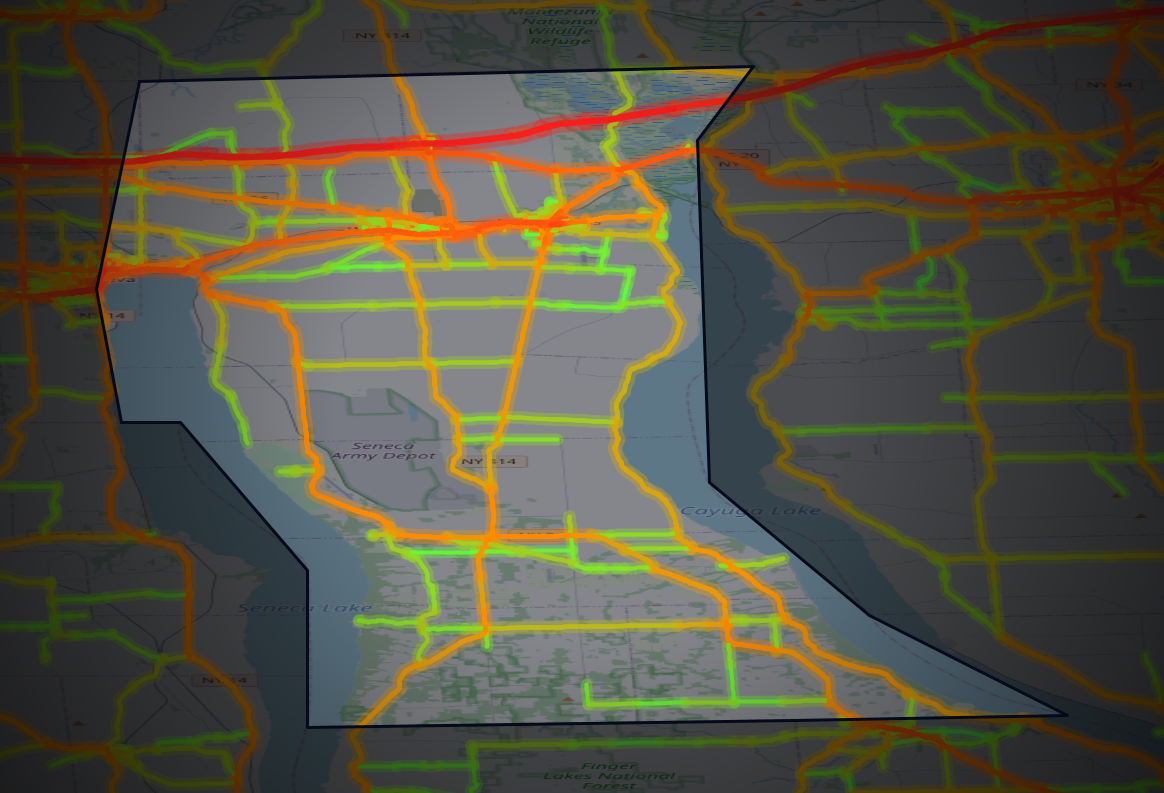 Traffic map of Seneca, New York