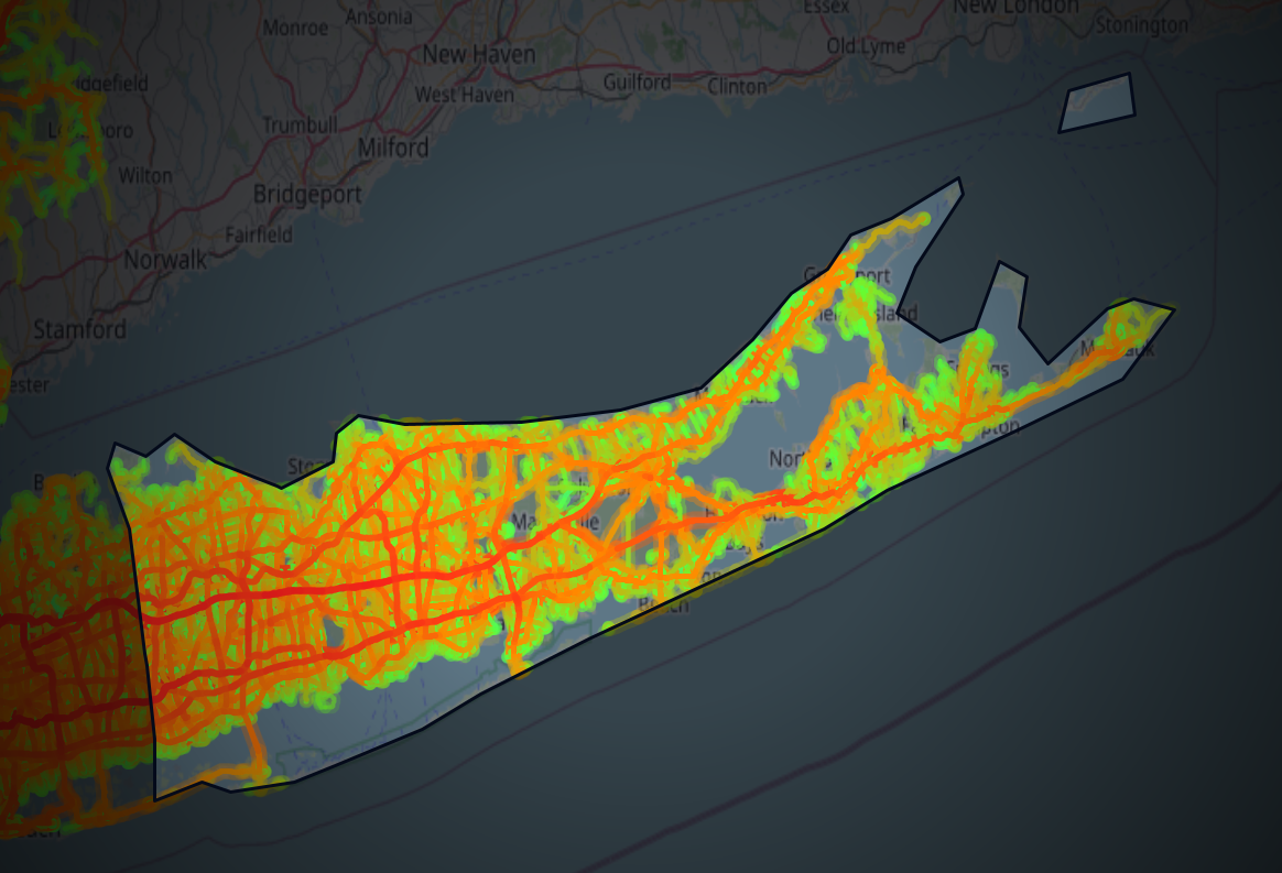 Traffic map of Suffolk, New York