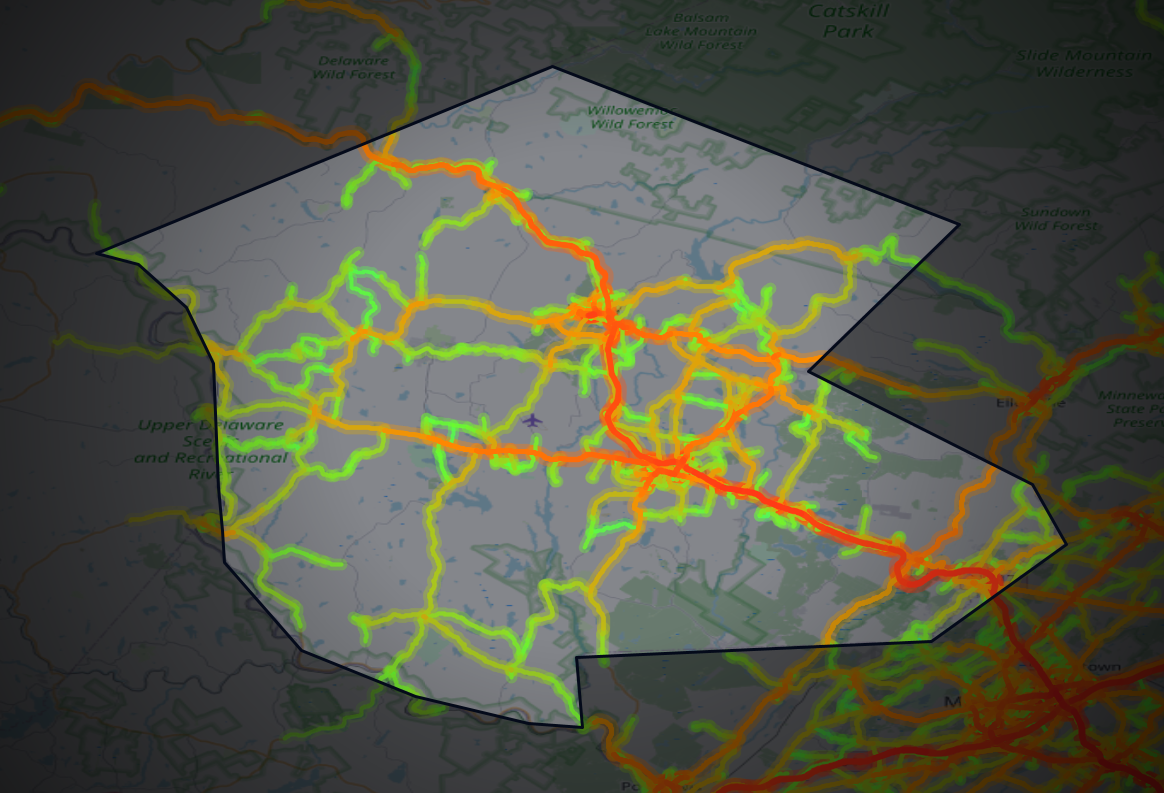 Traffic map of Sullivan, New York