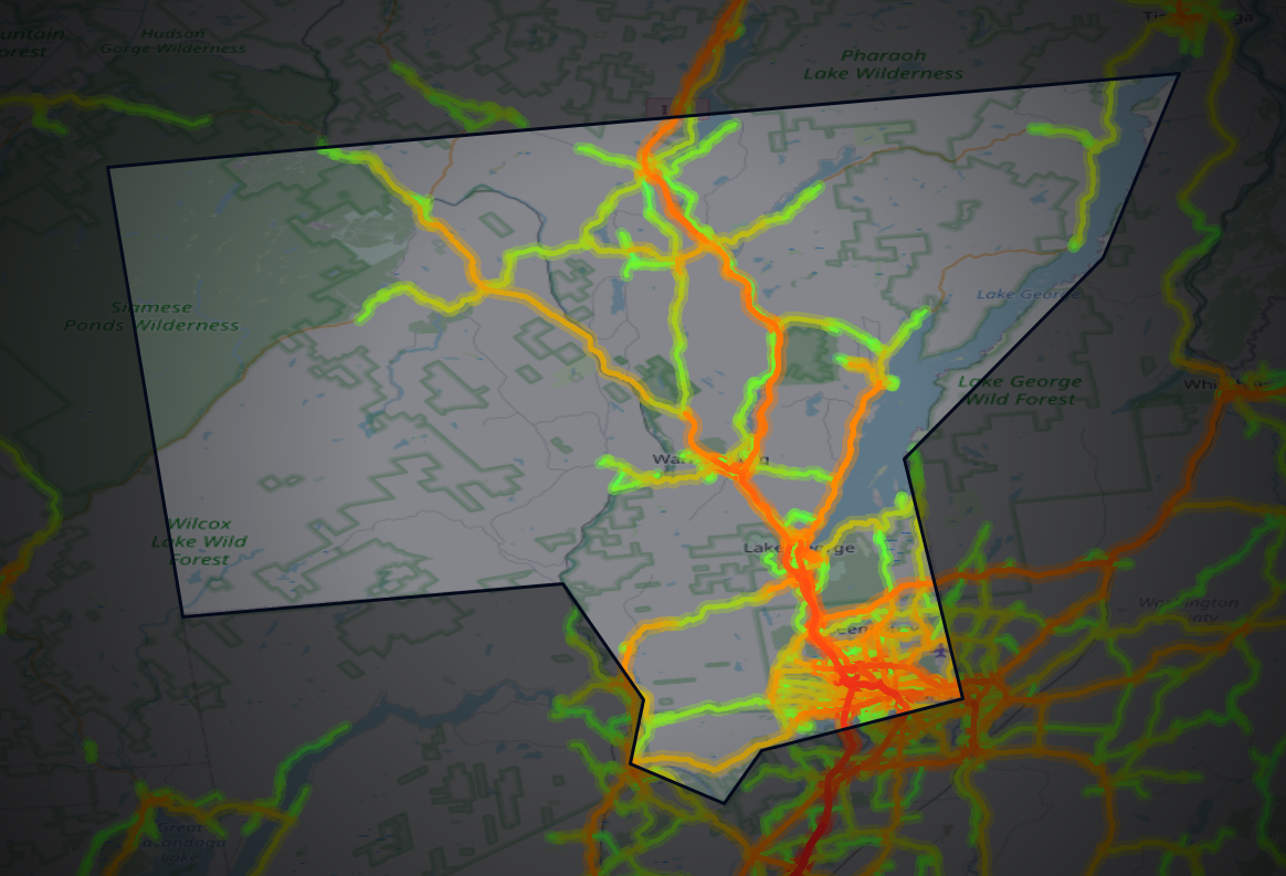 Traffic map of Warren, New York