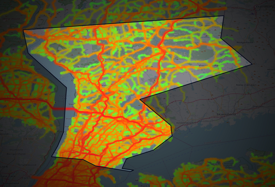 Traffic map of Westchester, New York
