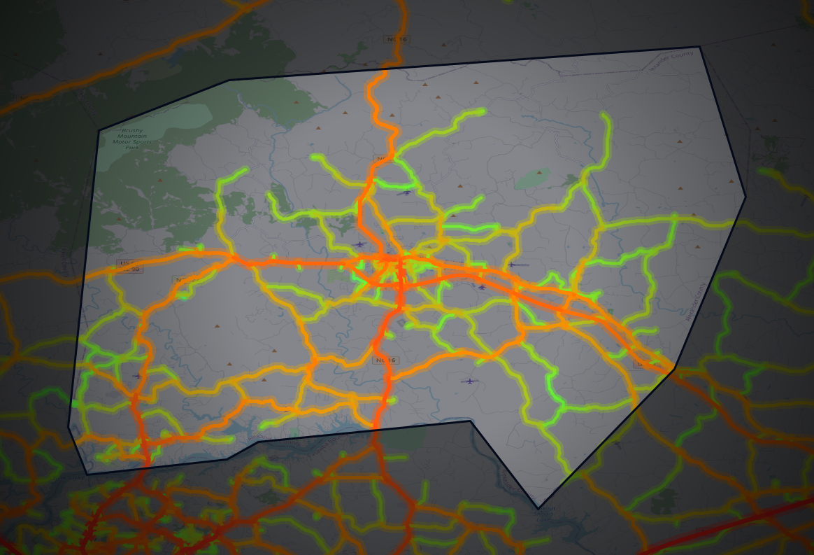 Traffic map of Alexander, North Carolina