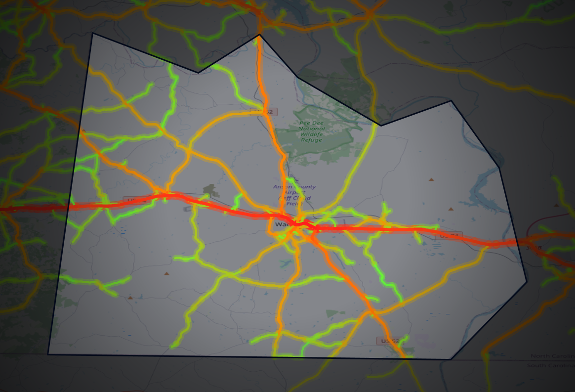 Traffic map of Anson, North Carolina