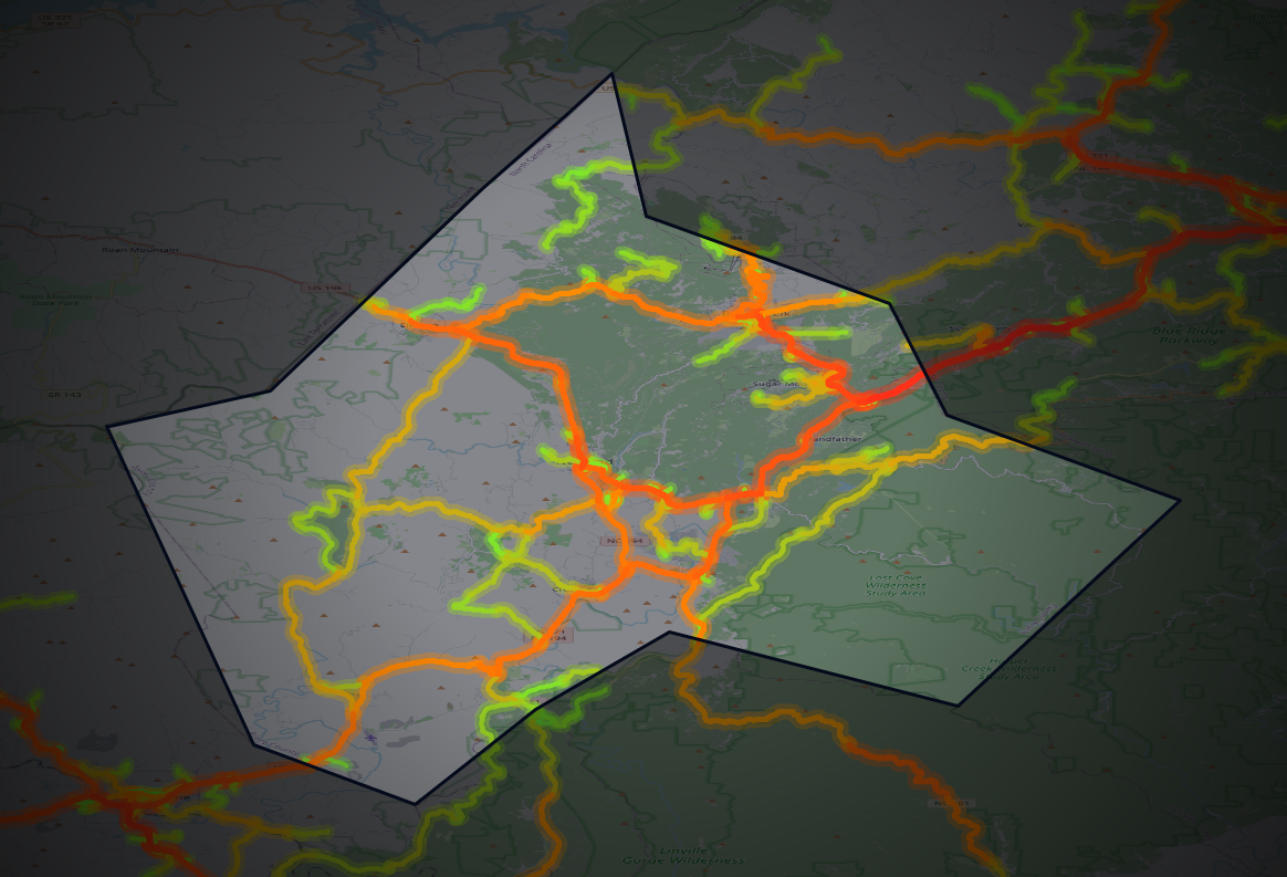 Traffic map of Avery, North Carolina