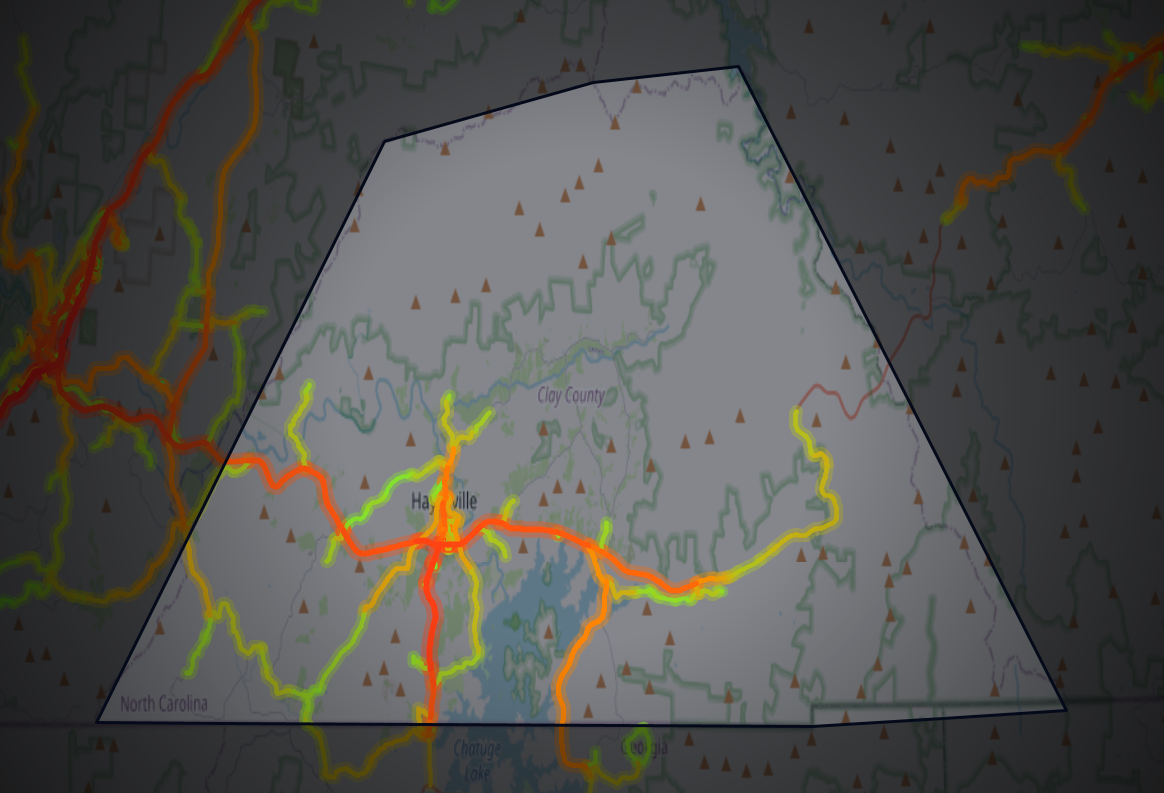 Traffic map of Clay, North Carolina