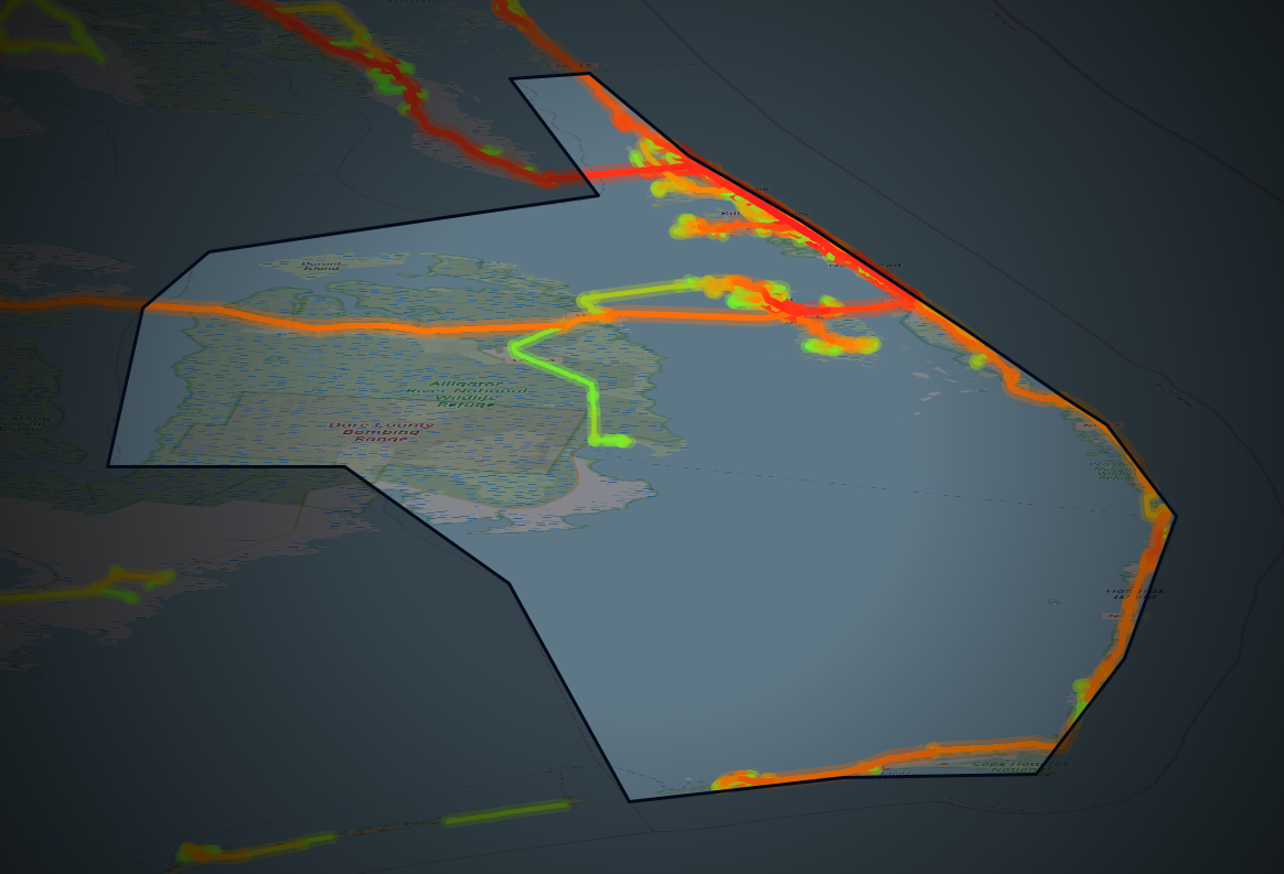 Traffic map of Dare, North Carolina