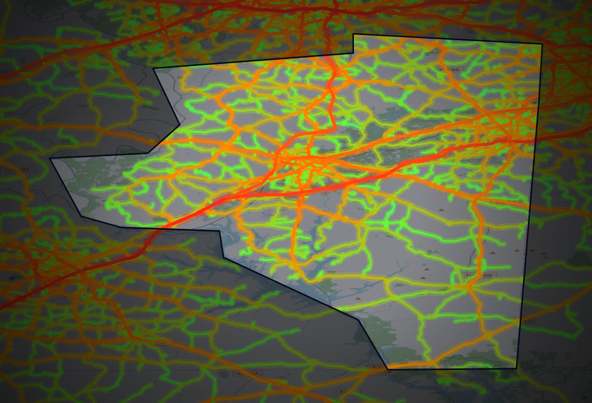 Traffic map of Davidson, North Carolina