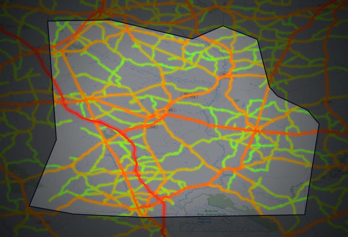 Traffic map of Duplin, North Carolina