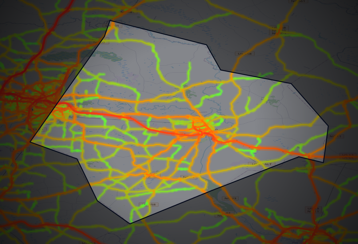 Traffic map of Edgecombe, North Carolina