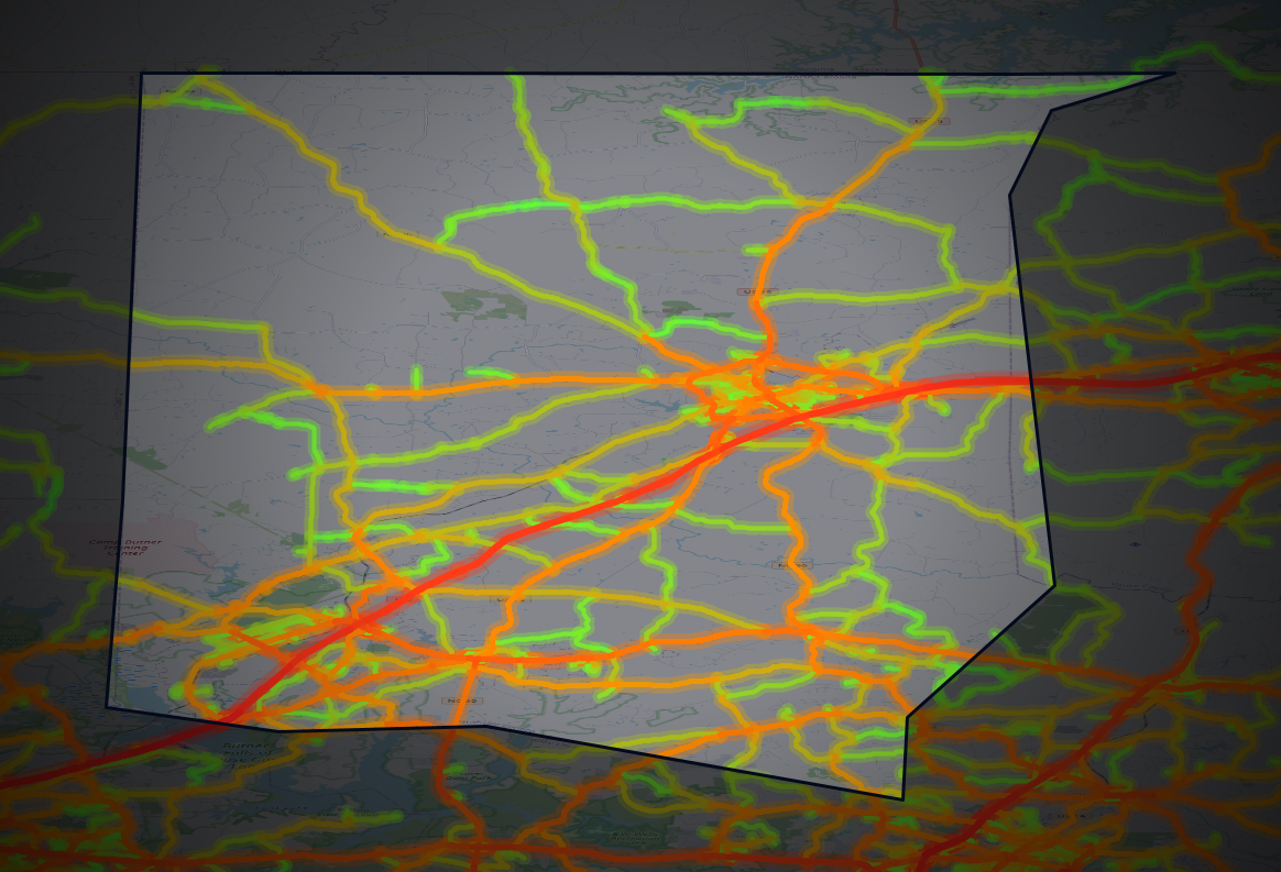 Traffic map of Granville, North Carolina