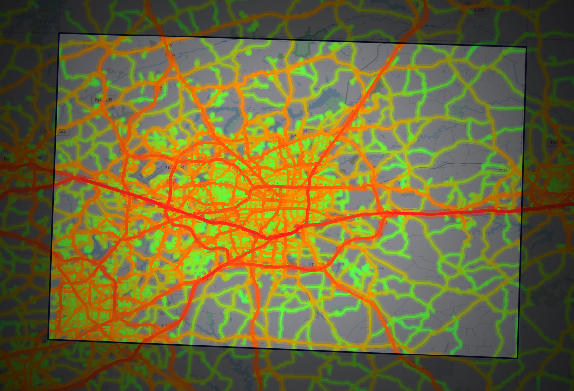 Traffic map of Guilford, North Carolina