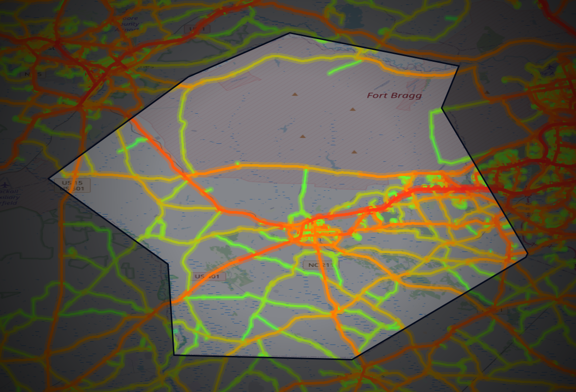 Traffic map of Hoke, North Carolina