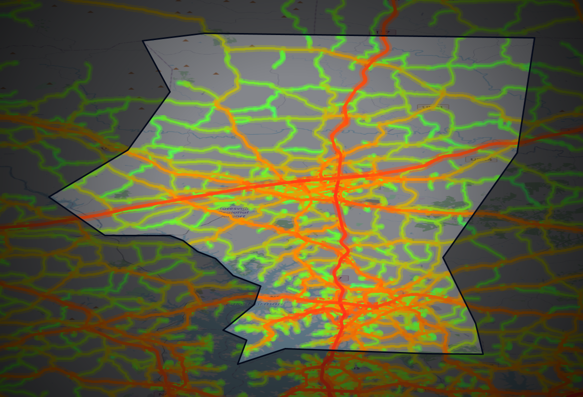 Traffic map of Iredell, North Carolina